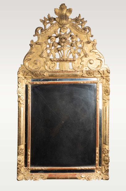 Mirror with a molded, carved, and gilded...