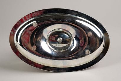 CHRISTOFLE - Plain silver-plated metal helmet-shaped...