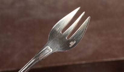 CHRISTOFLE - Silver plated cutlery set, shell-shaped...