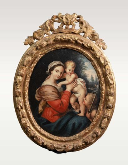18th-century school, after a model by Mignard,

Virgin...