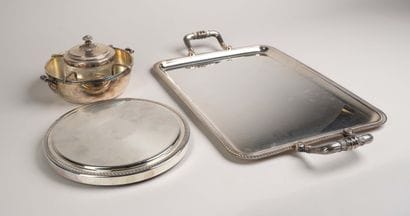 CHRISTOFLE - Plain silver-plated serving...