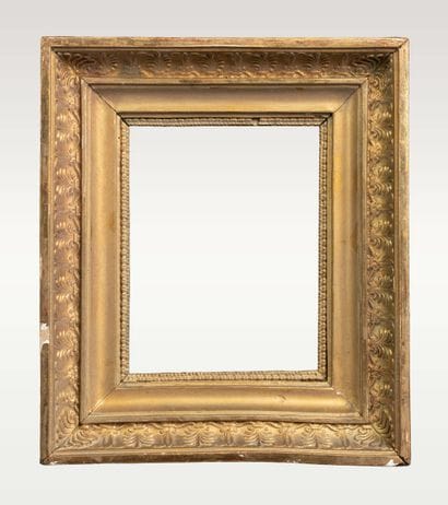 Set of 2 gilded wooden Empire-style frames...