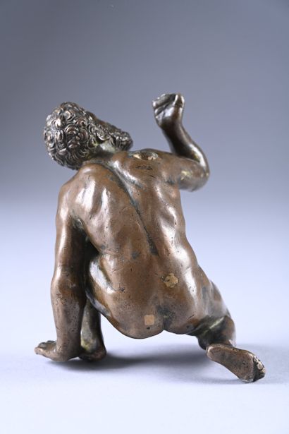 Bronze Atlas with a natural patina. Naked...