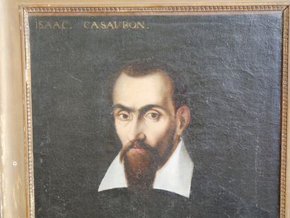 Ecole du XVIIe siècle,
Portrait d'Isaac Casaubon,
Huile...