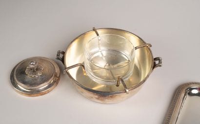 CHRISTOFLE - Plain silver-plated serving...