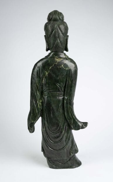 CHINA, 20th century 
Dark green jadeite geisha...