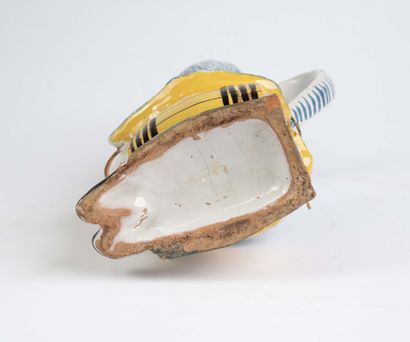 Jacquot pitcher in polychrome earthenware,...