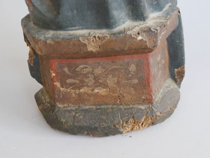 Polychrome, full-relief carved wooden Virgin...