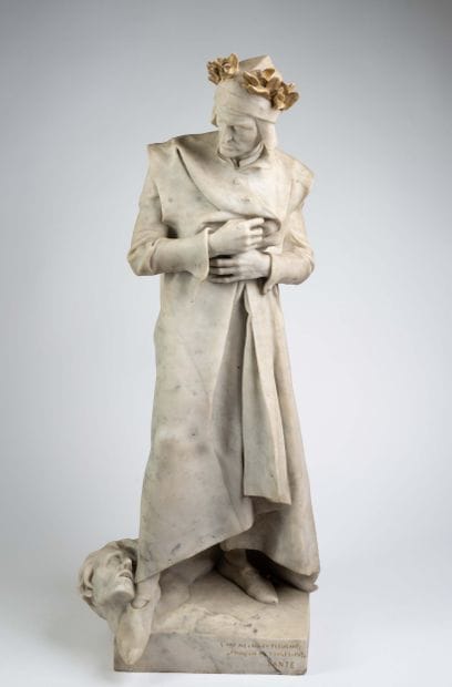 Jean-Paul AUBE (1837-1916) 
Dante
Marbre...