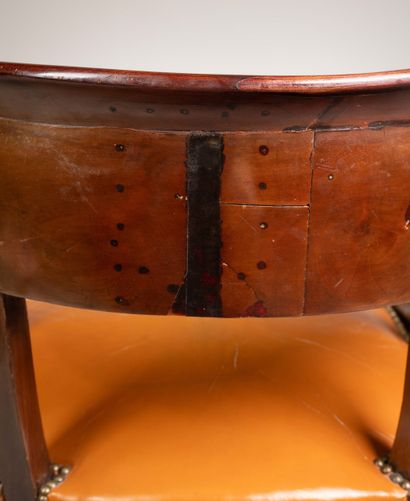 Fauteuil de bureau en gondole en acajou et...