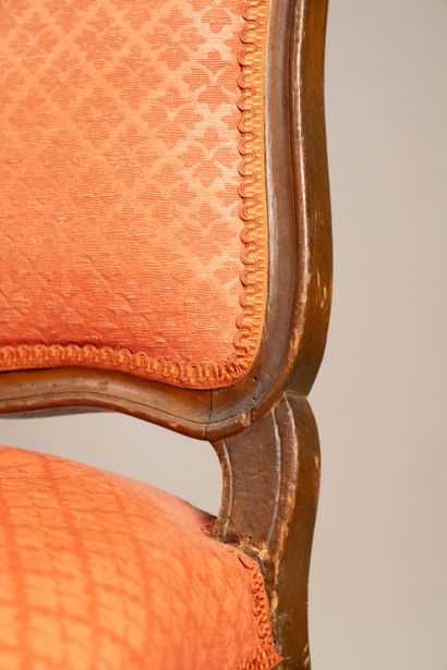 A pair of chairs with Queen Anne-style backs,...