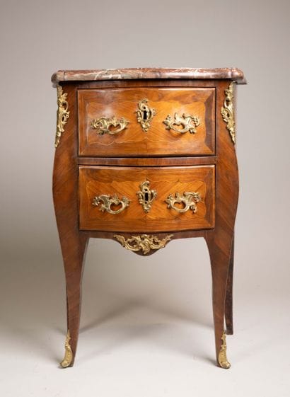 Curved “entre-deux” chest of drawers made...