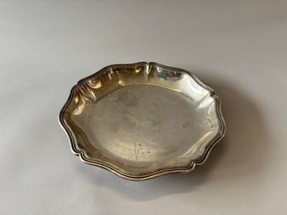 Plain silver deep dish with pinched rim,...