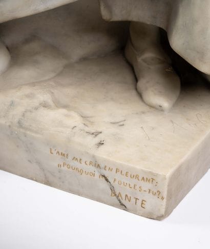 Jean-Paul AUBE (1837-1916) 
Dante
Marbre...