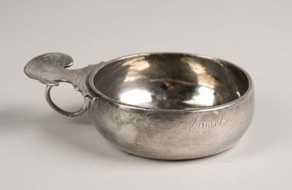Silver cider cup or tastevin, 18th century
149...