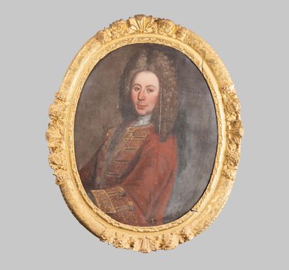 Ecole du XVIII siècle,
Portrait d'homme de...
