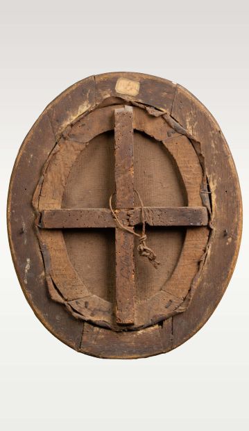 18th-century school,
Prayer,
Oval-shaped...