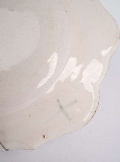 Moustiers - Oblong earthenware dish decorated...