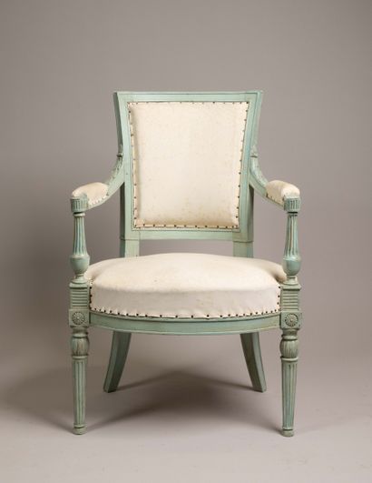 Armchair with a cabriolet back made of molded...