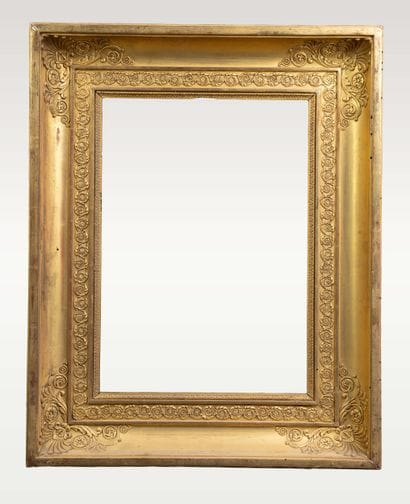 Set of 2 gilded wooden Empire-style frames...