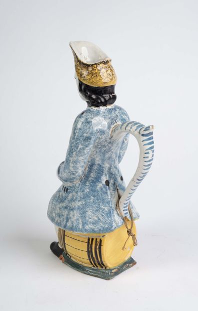 Jacquot pitcher in polychrome earthenware,...