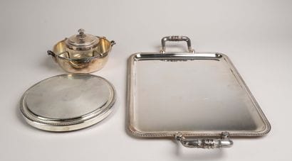 CHRISTOFLE - Plain silver-plated serving...