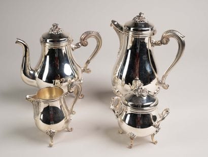 CHRISTOFLE - Louis XV-style silver plated...