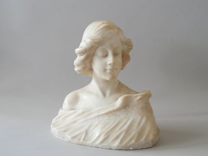 Enrico BRUNELLESCHI 
Buste de femme en marbre...
