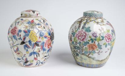 CHINA, 20th century 
Two lidded porcelain...