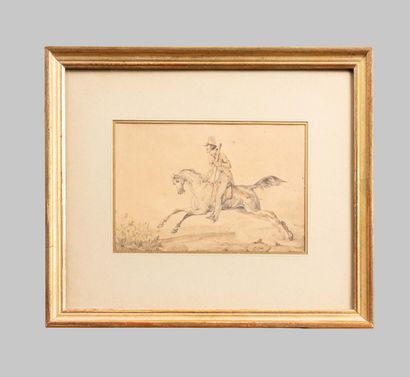 Swebach Edouard (1800-1870), cavalier, dessin...