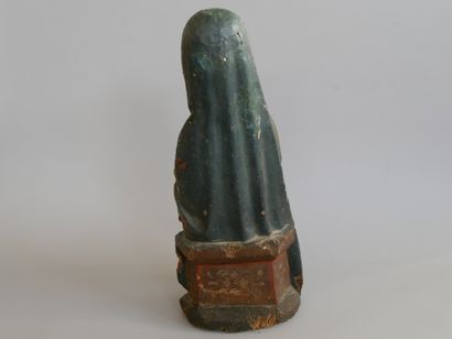 Polychrome, full-relief carved wooden Virgin...