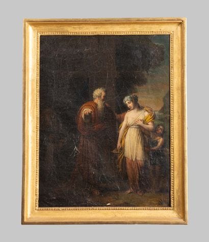 Neoclassical school, ca. 1800,
The Admonition,
Oil...