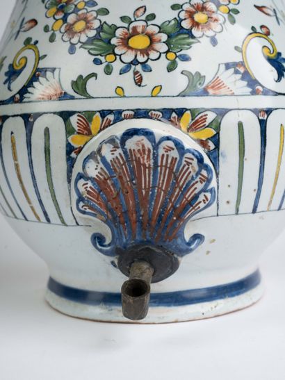 Polychrome earthenware fountain in the Rouen...