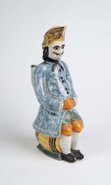 Jacquot pitcher in polychrome earthenware,...