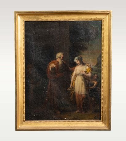 Neoclassical school, ca. 1800,
The Admonition,
Oil...