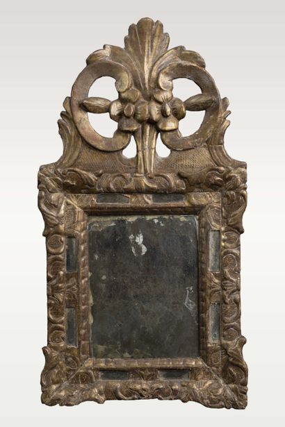 Set of 2 small 18th-century wooden mirrors...