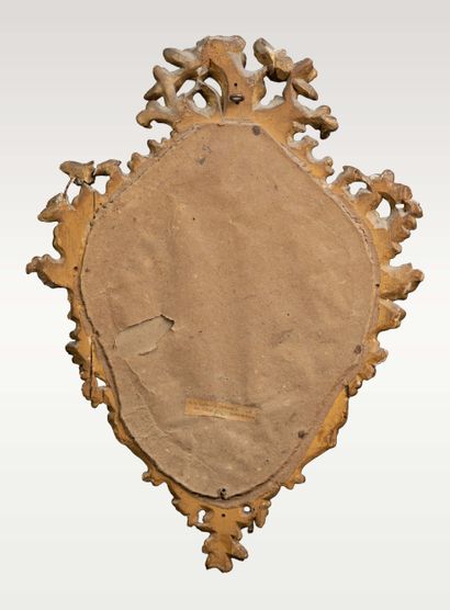 Miroir d'applique en bois mouluré, stuqué...