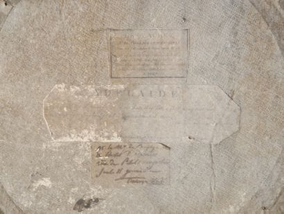 Gravure romantique de forme circulaire figurant...