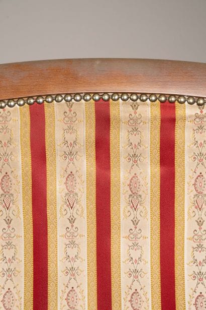 Pair of armchairs with flat backs made of...