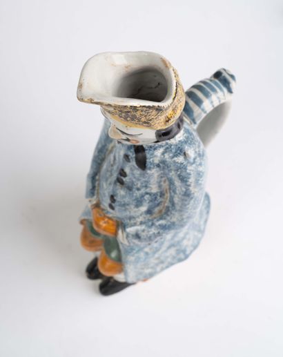 Jacquot pitcher in polychrome earthenware,...