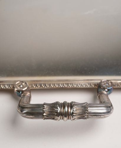CHRISTOFLE - Plain silver-plated serving...