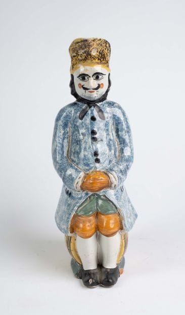 Jacquot pitcher in polychrome earthenware,...