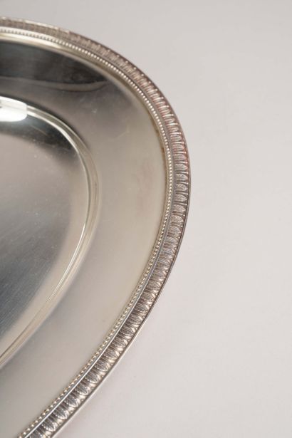 CHRISTOFLE - Rectangular platter in plain...