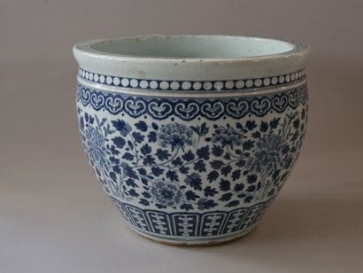 Large Chinese porcelain fish vase with a...