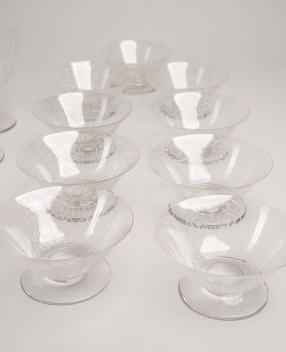 BACCARAT 
Crystal serving set, 