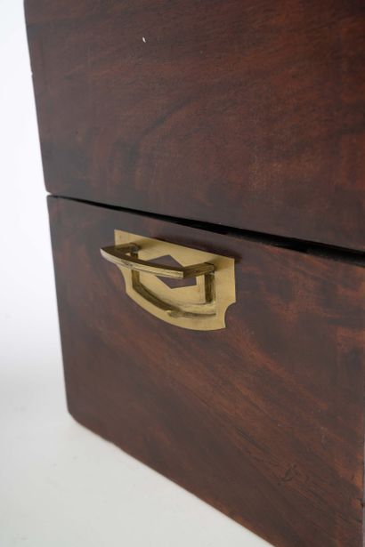 Exotic wood liquor cabinet with 4 bottles,...