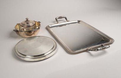 CHRISTOFLE - Plain silver-plated serving...