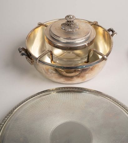 CHRISTOFLE - Plain silver-plated serving...