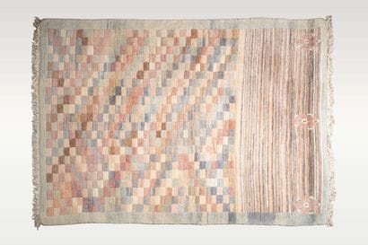Népal Tapis laine motif géométrique fait...