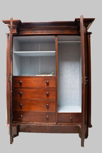 Mahogany and veneer cabinet. Freestanding...